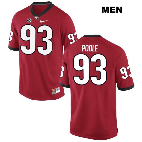 Georgia Bulldogs Men's Antonio Poole #93 NCAA Authentic Red Nike Stitched College Football Jersey WOY5556OU